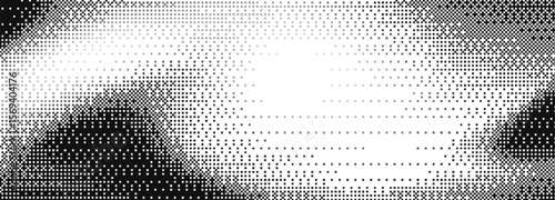Pixel art gradient background for retro game design - black to white halftone transition with dotted pattern. Classic 8 bit style texture for vintage gaming interface or digital artwork projects.