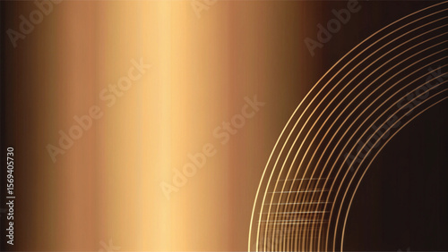 Abstract golden background with curved lines and a flowing, metallic design