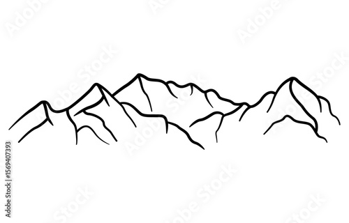 landscape mountain simple linear style