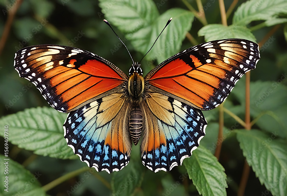 Fototapeta premium Monarch Butterfly on Orange Blossom – Stunning Macro of Nature’s Elegance