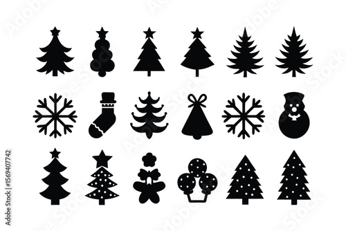 Christmas graphic design elements set for holiday projects
