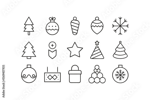 Christmas graphic design elements set for holiday projects