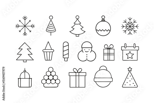 Christmas graphic design elements set for holiday projects