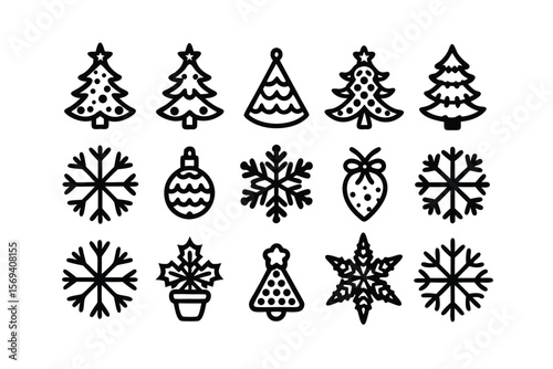 Christmas graphic design elements set for holiday projects