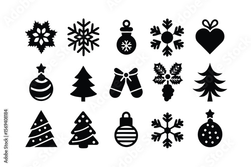 Christmas graphic design elements set for holiday projects