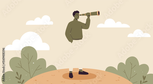 Black silhouette illustration of one person, a soldier with a weapon, in a forest