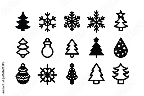 Christmas graphic design elements set for holiday projects