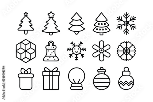 Christmas graphic design elements set for holiday projects
