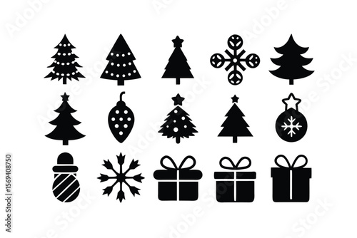 Christmas graphic design elements set for holiday projects