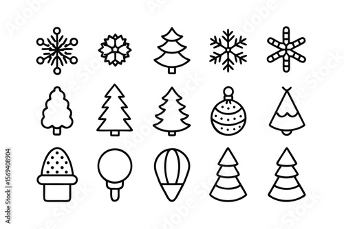 Christmas graphic design elements set for holiday projects
