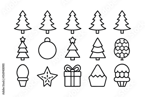 Christmas graphic design elements set for holiday projects