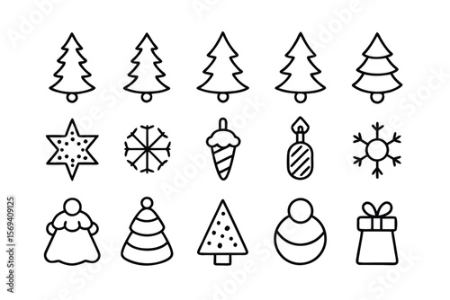 Christmas graphic design elements set for holiday projects