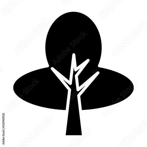 Silhouette tree set. Vector Cartoon Illustration