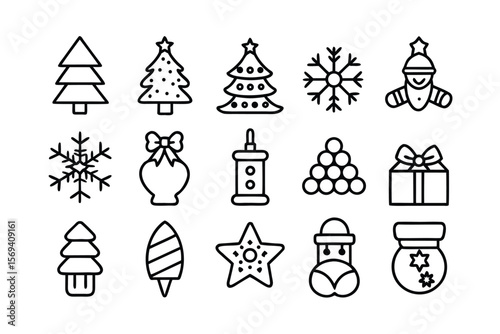 Christmas graphic design elements set for holiday projects