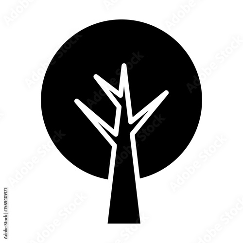 Silhouette tree set. Vector Cartoon Illustration