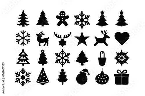 Christmas graphic design elements set for holiday projects