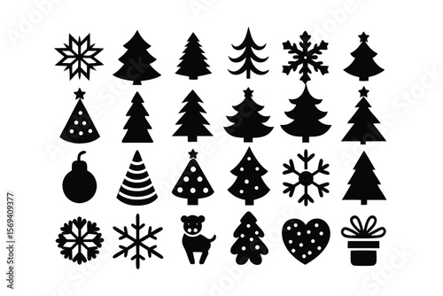 Christmas graphic design elements set for holiday projects