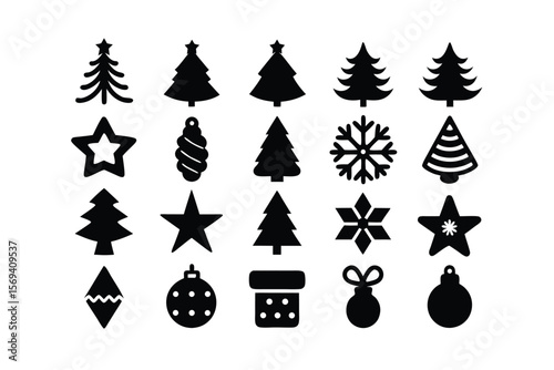 Christmas graphic design elements set for holiday projects