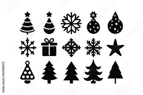 Christmas graphic design elements set for holiday projects