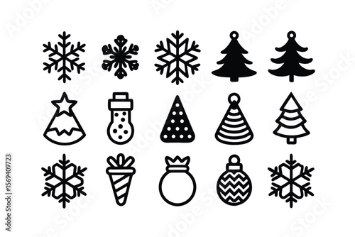 Christmas graphic design elements set for holiday projects