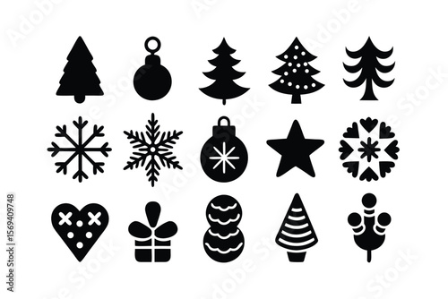 Christmas graphic design elements set for holiday projects