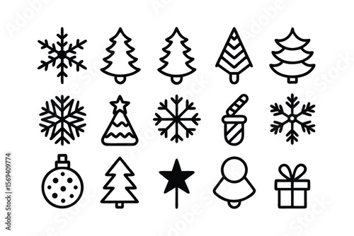 Christmas graphic design elements set for holiday projects