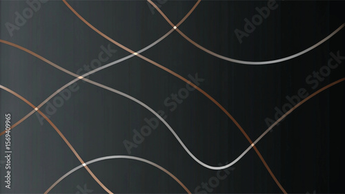 Abstract black and white background with flowing lines and circles creating a modern design