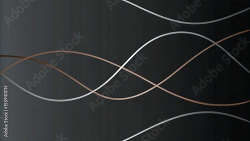 Abstract black and white background with flowing lines and circles creating a modern design