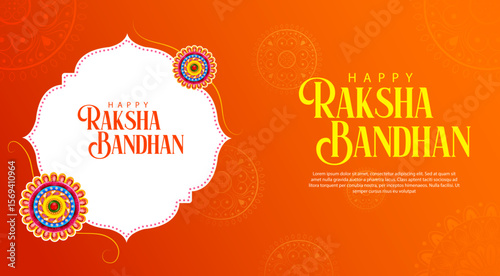 greeting card and template banner for sales promotion advertisement with decorative Rakhi for Raksha Bandhan, Indian festival for brother and sister bonding celebration