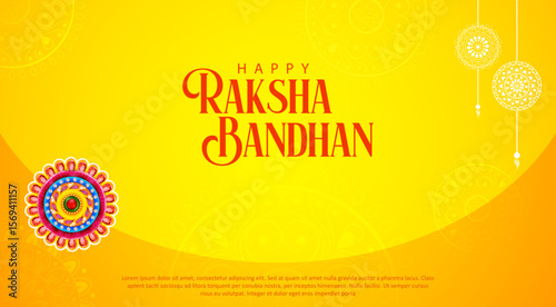 greeting card and template banner for sales promotion advertisement with decorative Rakhi for Raksha Bandhan, Indian festival for brother and sister bonding celebration