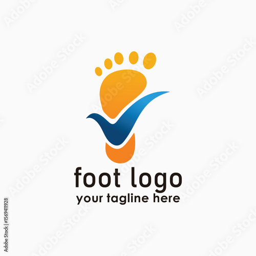 foot check logo design template, people safety work icon design, body care logos