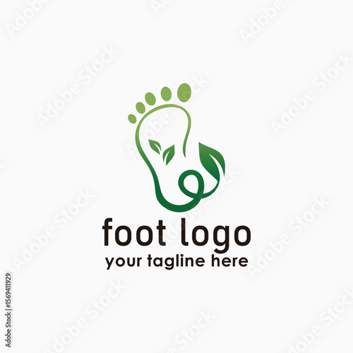 foot and leaf logo design template, foot massage logos, people body care design logos