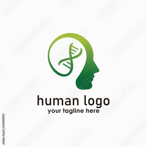 people DNA logo design template, health and technology logos, medical icon deign
