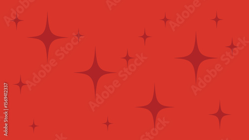 A red background with multiple four pointed stars scattered across the surface in a simple pattern design