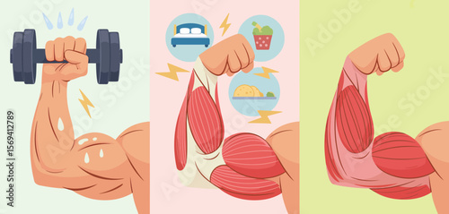 Muscle Building Exercise, Nutrition, and Rest