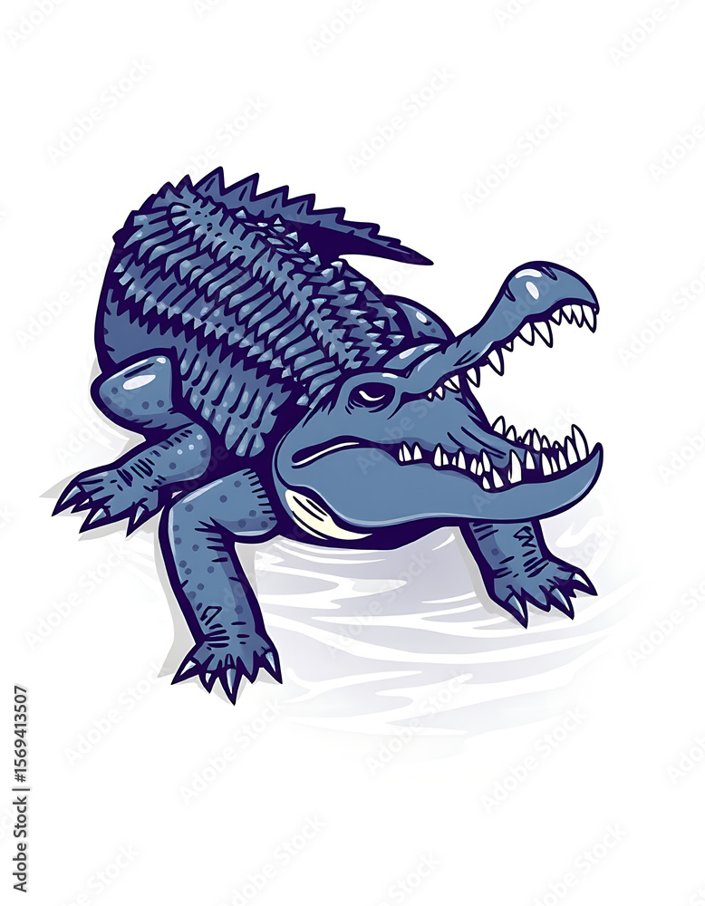 Fototapeta premium Playful Crocodile – Friendly Cartoon Reptile with Big Personality