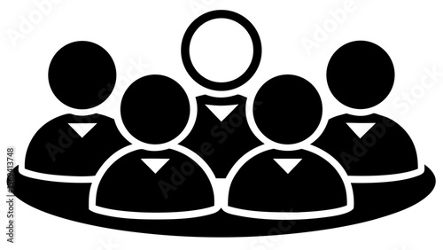 Vector  a group of people with one person standing out with a white head in a black and white illustration