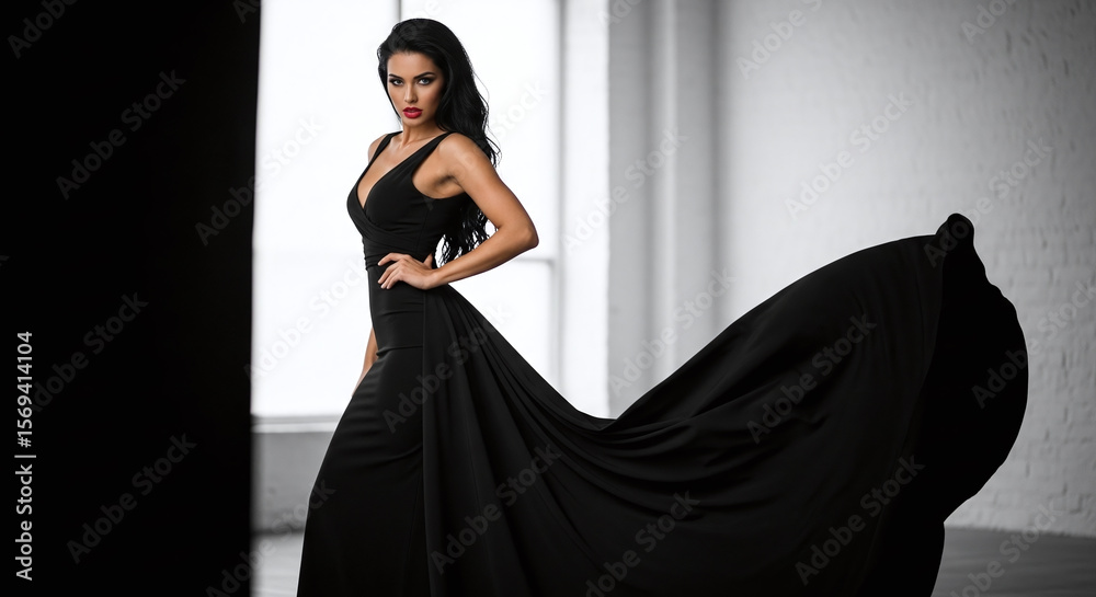 woman in black dress woman in black dress