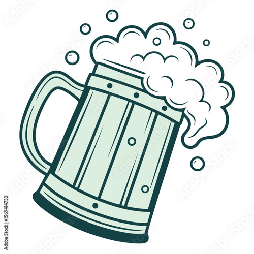 Frothy Mug Of Beer With Bubbles beer mug bubbly
