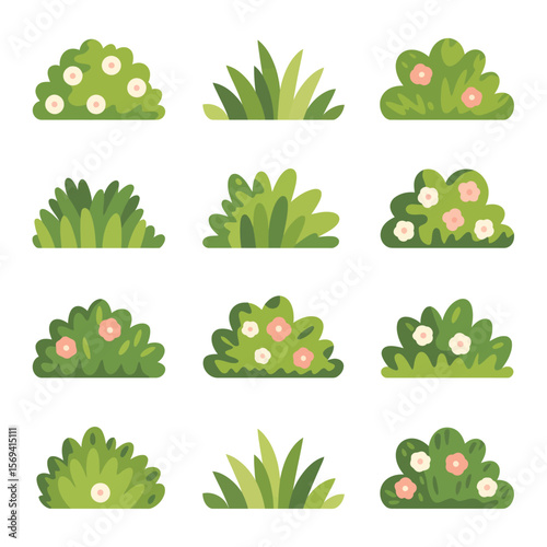 Collection of Cartoon Garden Plants
