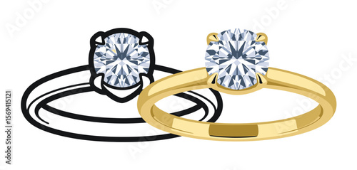 Elegant Gold Diamond Engagement Ring