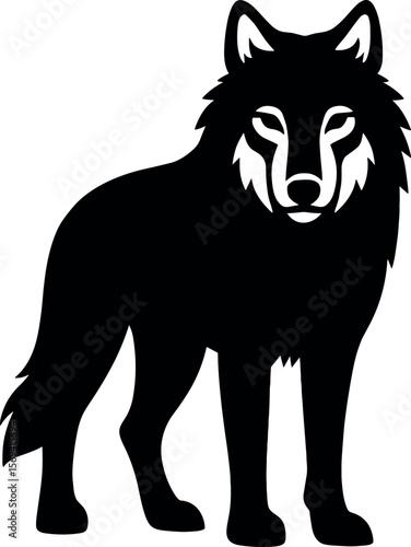 Wolf vector silhouette design
