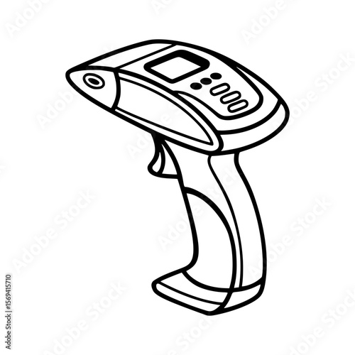 Infrared Thermometer Icon in Line Art Vector Style