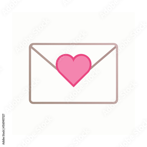Envelope Sealed with Pink Heart for Love Letters