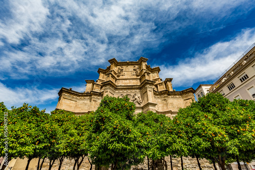 Granada, Spain, European Union, street view from the Spanish city where beautiful Alhambra palace could be visited. Tourist destination