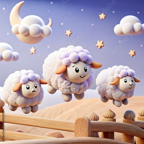 Counting Sheep Before Sleep – Bedtime Illustration Set