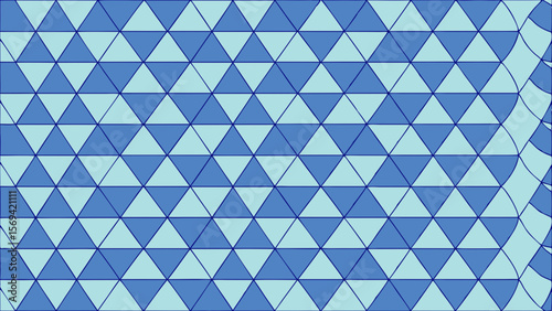 Abstract geometric pattern of alternating light and dark blue triangles