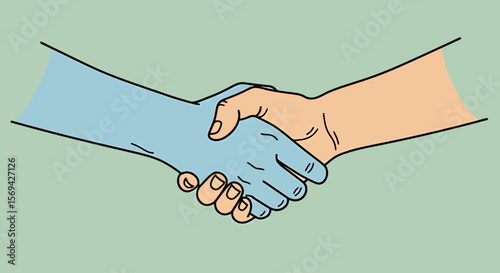 Diverse Handshake: Collaboration & Partnership Illustration