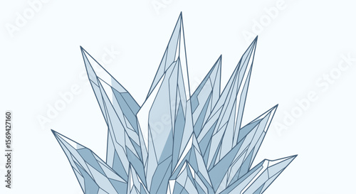 Crystal Cluster Illustration: Sharp, Geometric, and Icy