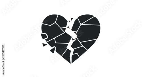 Shattered Heart: Conceptual Illustration of Loss and Pain